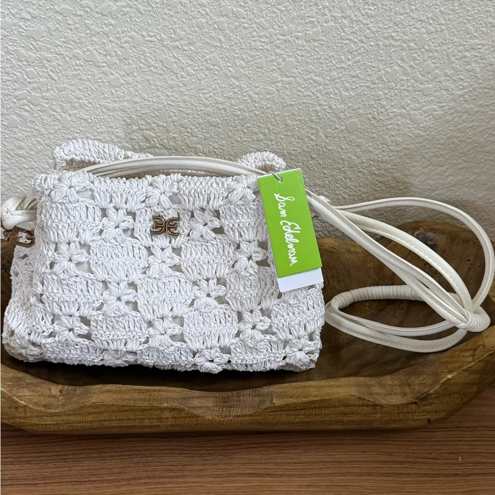 Sam Edelman White Crochet Crossbody Bag - Picture 2 of 6